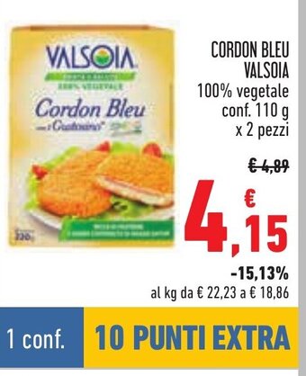 Conad CORDON BLEU VALSOIA 100% vegetale conf. 110 g x 2 pezzi offerta