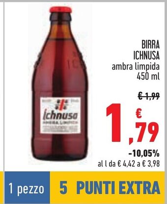 Conad BIRRA ICHNUSA ambra limpida 450 ml offerta