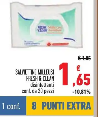 SALVIETTINE MILLEUSI FRESH & CLEAN 20 pezzi