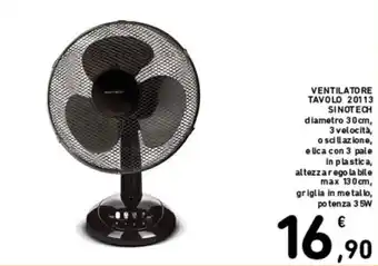 VENTILATORE TAVOLO 20113 SINOTECH diametro 30 cm