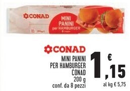 Conad City Conad mini panini per hamburger offerta