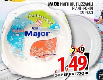 Il Genio Supermercato MAJOR PIATTI RIUTILIZZABILI PIANI-FONDI 35 PEZZI offerta