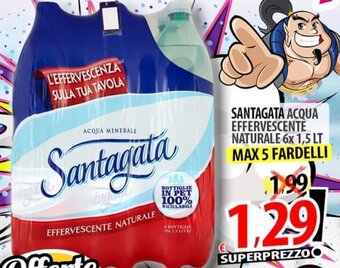 Il Genio Supermercato SANTAGATA ACQUA EFFERVESCENTE NATURALE 6x 1,5 LT offerta