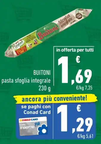 Conad BUITONI pasta sfoglia integrale 230 g offerta