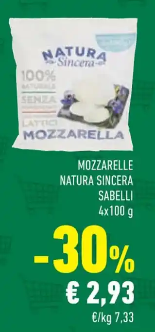 Conad MOZZARELLE NATURA SINCERA SABELLI 4x100 g offerta