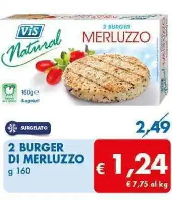 MD Discount Vis Natural 2 BURGER DI MERLUZZO g 160 offerta