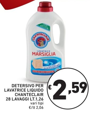 DETERSIVO PER LAVATRICE LIQUIDO CHANTECLAIR 28 LAVAGGI LT.1,26