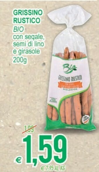 MD Discount Bio Grissino Rustico Con Segale Semi Di Lino E Girasole offerta