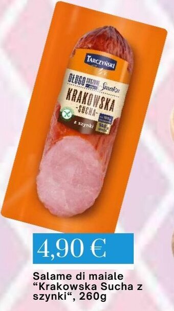 Salame di maiale "Krakowska Sucha z szynki", 260g