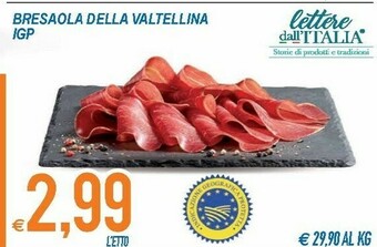 MD Discount Lettere Dall' Italia Bresaola Della Valtellina Igp offerta