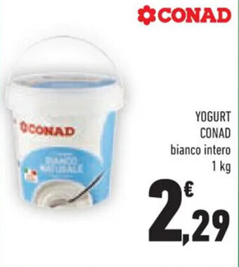 Conad YOGURT CONAD bianco intero 1 kg offerta