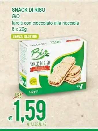 MD Discount Bio Snack Di Riso Farciti Con Cioccolato Alla Nocciola Senza Glutine offerta