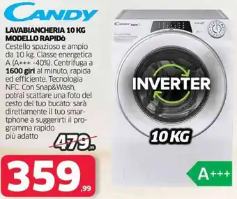 Telitaly CANDY LAVABIANCHERIA 10 KG MODELLO RAPIDÒ offerta