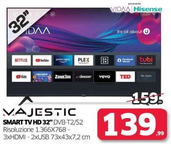 Telitaly MAJESTIC SMART TV HD 32" offerta