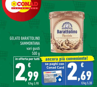 Conad GELATO BARATTOLINO SAMMONTANA vari gusti 500 g offerta