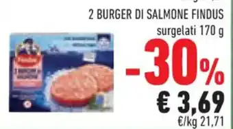 Conad 2 2 BURGER DI SALMONE FINDUS surgelati 170 g offerta