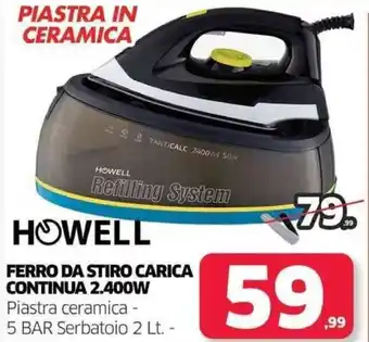 Telitaly HOWELL FERRO DA STIRO CARICA CONTINUA 2.400W offerta