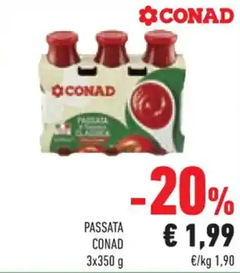 Conad PASSATA CONAD 3x350 g offerta
