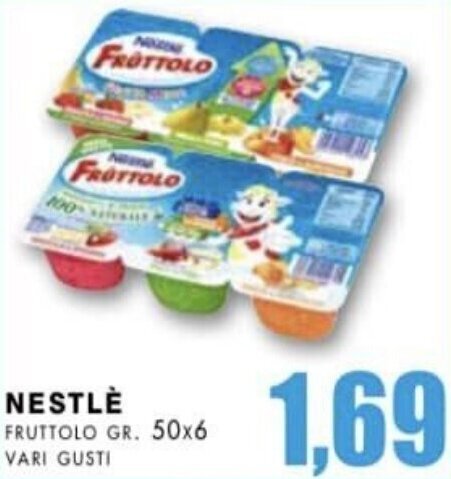La Mimosa Supermercati NESTLÈ FRUTTOLO GR. 50x6 VARI GUSTI offerta