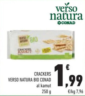Conad CRACKERS VERSO NATURA BIO CONAD al kamut 250 g offerta