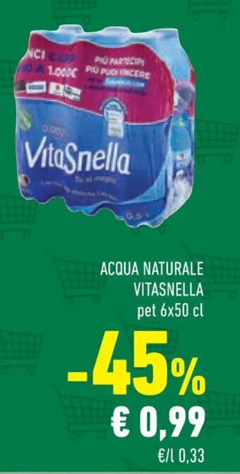 Conad ACQUA NATURALE VITASNELLA pet 6x50 cl offerta