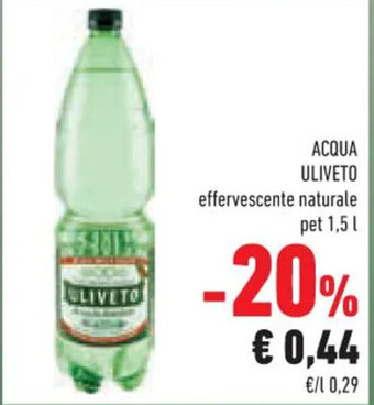 ACQUA ULIVETO effervescente naturale pet 1,5 l