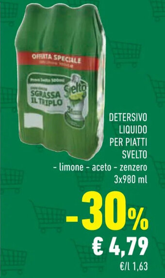 Conad DETERSIVO LIQUIDO PER PIATTI SVELTO 3x980 ml offerta