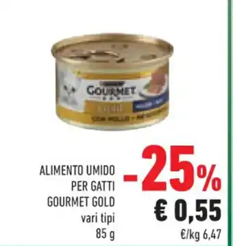 Conad ALIMENTO UMIDO PER GATTI GOURMET GOLD 85 g offerta