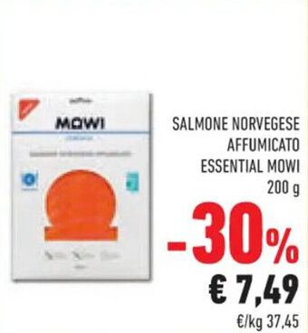 Conad SALMONE NORVEGESE AFFUMICATO ESSENTIAL MOWI 200 g offerta