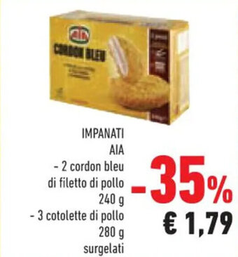 Conad IMPANATI AIA - 2 cordon bleu di filetto di pollo 240 g offerta