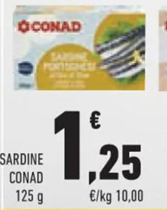 Conad SARDINE CONAD 125 g offerta
