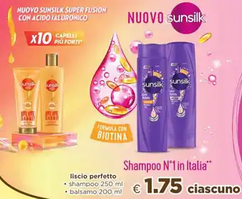 Acqua & Sapone sunsilk liscio perfetto shampoo 250 ml offerta