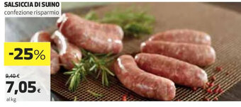 Coop SALSICCIA DI SUINO offerta