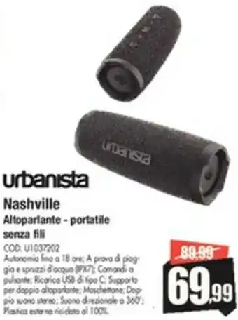 urbanista Nashville Altoparlante- portatile senza fili