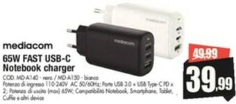 mediacom 65W FAST USB-C Notebook charger