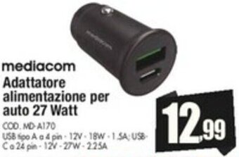 mediacom Adattatore alimentazione per auto 27 Watt