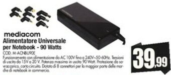 mediacom Alimentatore Universale per Notebook - 90 Watts