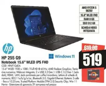 HP 255 G9 Notebook 15.6" WLED IPS FHD