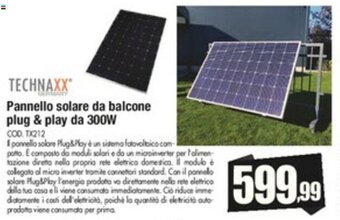 TECHNAXX Pannello solare da balcone plug & play da 300W