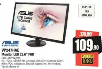 Vobis Asus VP247HAE Monitor LED 23.6" FHD offerta