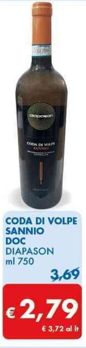 CODA DI VOLPE SANNIO DOC DIAPASON ml 750