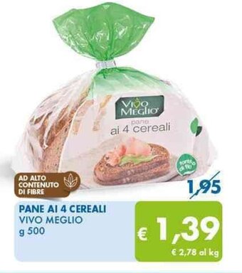 PANE AI 4 CEREALI VIVO MEGLIO g 500
