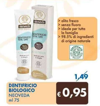 MD Discount DENTIFRICIO BIOLOGICO NEOVEDA ml 75 offerta