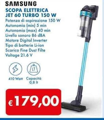 SAMSUNG SCOPA ELETTRICA JET 60 TURBO 150 W