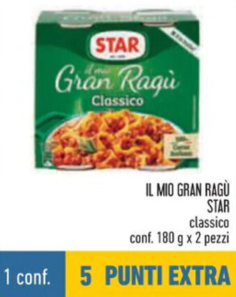 Conad City IL MIO GRAN RAGÙ STAR classico conf. 180 g x 2 pezzi offerta