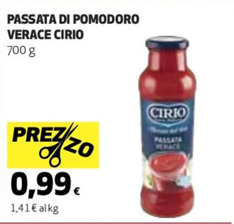Coop PASSATA DI POMODORO VERACE CIRIO 700 g offerta