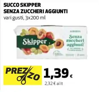Coop SUCCO SKIPPER SENZA ZUCCHERI AGGIUNTI 3x200 ml offerta