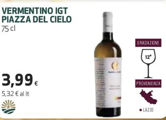 VERMENTINO IGT PIAZZA DEL CIELO 75 cl
