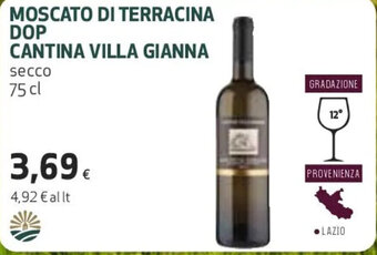 Coop MOSCATO DI TERRACINA DOP CANTINA VILLA GIANNA 75 cl offerta