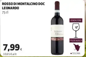 Coop ROSSO DI MONTALCINO DOC LEONARDO 75 cl offerta